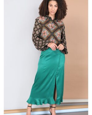 BL^NK KACIE CHAPPLE GREEN SKIRT