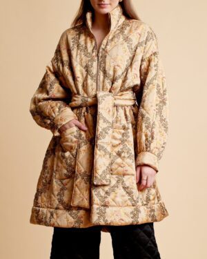 BY TI-MO QUILTED SATIN COAT