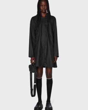 RAINS A-LINE JACKET BLACK