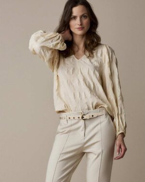 SUMMUM WOMAN EYELET BELT - IVORY