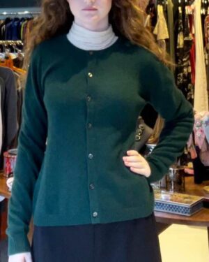 ABSOLUT CASHMERE SUNNIVA CARDIGAN BOTTLE GREEN