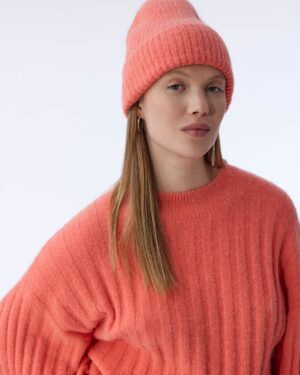 KNIT-TED NORA BEANIE CORAL
