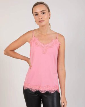 COSTER COPENHAGEN HEART LACE TOP DUSTY PINK