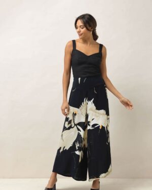 ONE HUNDRED STARS STORK BLACK PALAZZO PANT