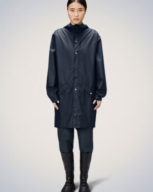 RAINS LONG JACKET NAVY