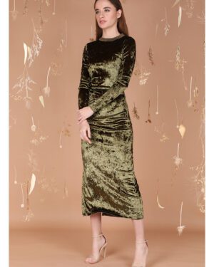 BL^NK BERNYCE DRESS GREEN VELVET