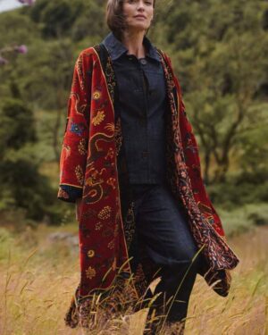 ONE HUNDRED STARS GRANDE KIMONO DRAGON RUST VELVET