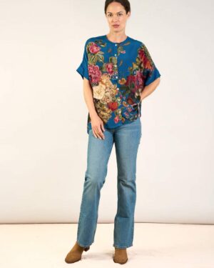 ONE HUNDRED STARS TEA BLOUSE PRIMULA TEAL