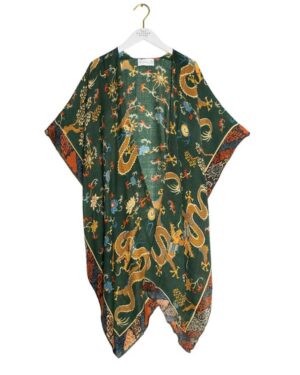 ONE HUNDRED STARS WOOL THROWOVER DRAGON GREEN