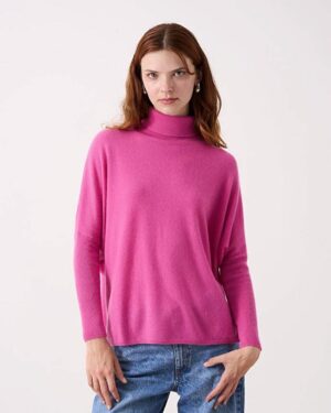 ABSOLUT CASHMERE ROLL-NECK SWEATER - ROSEBUD