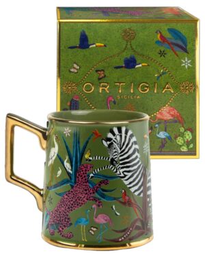 ORTIGIA TAZZA HAND DECORATED MUG GREEN