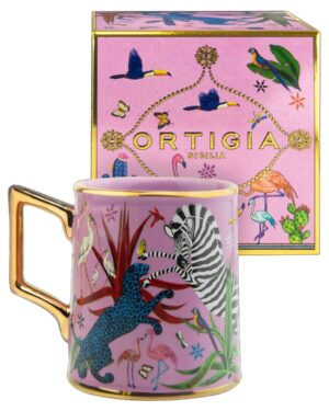 ORTIGIA TAZZA HAND DECORATED MUG PINK
