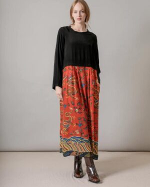 ONE HUNDRED STARS SLOUCH DRESS DRAGON RUST