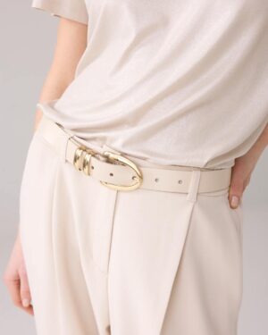 SUMMUM WOMAN LEATHER BELT  IVORY