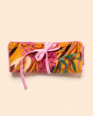 POWDER JEWELLERY ROLL ORIENTAL CRANE OCHRE