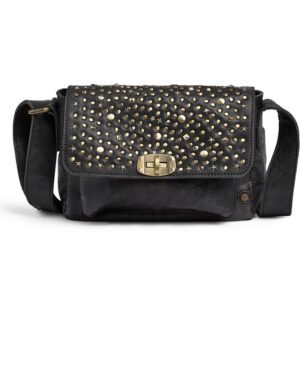DEPECHE CROSSOVER BAG WITH STUDS BLACK