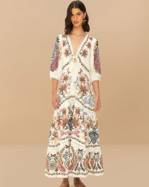 FARM RIO BOHO GLAM ECOVERO MAXI DRESS