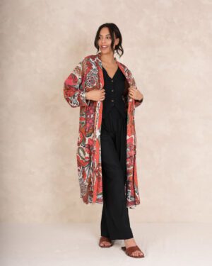 ONE HUNDRED STARS DUSTER JACKET FIESTA ORANGE