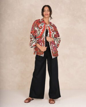 ONE HUNDRED STARS LINEN JACKET FIESTA ORANGE