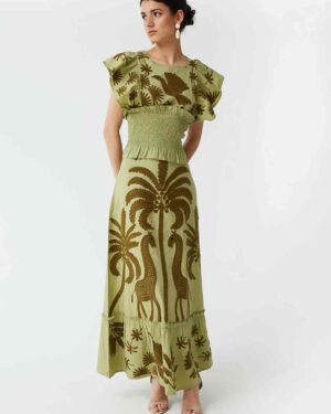 COOSY SAVANA TOP AND SKIRT SET GREEN PALM