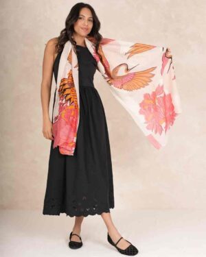 ONE HUNDRED STARS SCARF CRANE ECRU