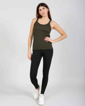 COSTER COPENHAGEN SILK LACE CAMISOLE HUNTER GREEN