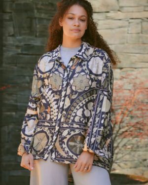 ONE HUNDRED STARS OVERSIZED SHIRT SUSANI CHARCOAL