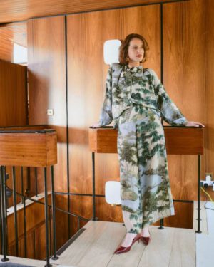 ONE HUNDRED STARS CREPE PALAZZO PANTS RIVERS AND TREES