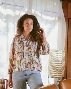 ONE HUNDRED STARS PUSSY BOW BLOUSE CORNUCOPIA