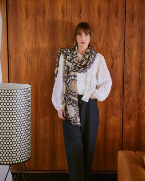 ONE HUNDRED STARS SCARF SUSANI CHARCOAL