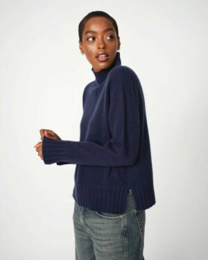 MOS MOSH AIMA CASHMERE HIGHNECK MARITIME BLUE