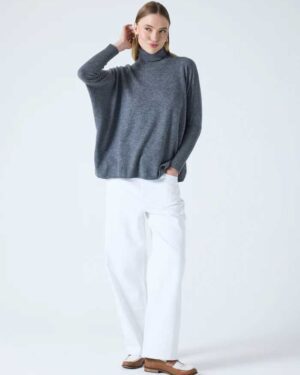 ABSOLUT CASHMERE CLARA KNIT DARK HEATHER GREY