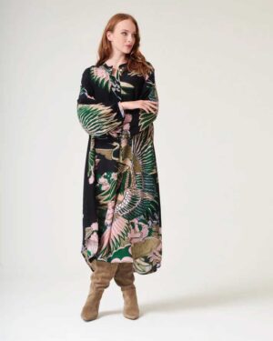 ONE HUNDRED STARS CREPE DARCY DRESS CRANE EMERALD