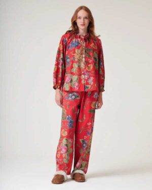 ONE HUNDRED STARS POPLIN PYJAMA SET PRIMULA BERRY