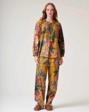 ONE HUNDRED STARS POPLIN PYJAMA SET PRIMULA GOLD