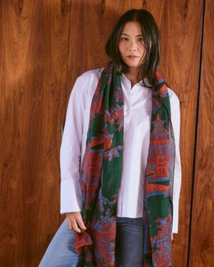 ONE HUNDRED STARS SCARF PAGODA FOREST