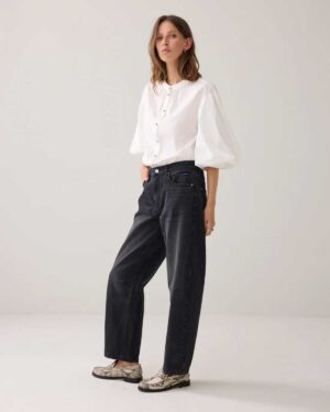 SUMMUM WOMAN COCOON-FIT JEANS BLACK DENIM