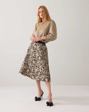 SUMMUM WOMAN A-LINE JACQUARD SKIRT BLACK