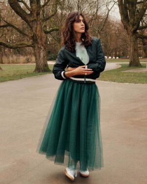 SUMMUM WOMAN  LONG TULLE SKIRT EMERALD
