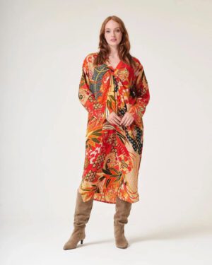 ONE HUNDRED STARS MIDI DRESS FANS SCARLET