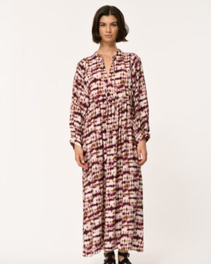 LA FEE MARABOUTEE DEMBA DRESS CREAM/BURGANDY