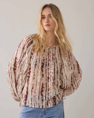 SUMMUM WOMAN GEORGETTE TOP BRICK RED