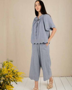 BONTÉ AIDE TROUSER NAVY GINGHAM