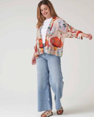 ONE HUNDRED STARS KIMONO LANTERNS RED