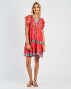 RENE DERHY MALVOISIE DRESS CORAL