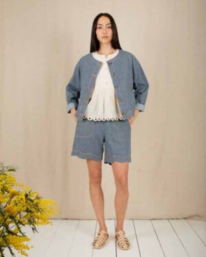 BONTÉ MARY SHORT NAVY GINGHAM