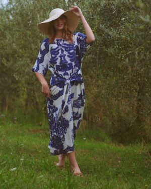 ONE HUNDRED STARS OBI DRESS GIANT WILLOW BLUE