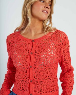 RENE DERHY PASCALINE CARDIGAN CORAL