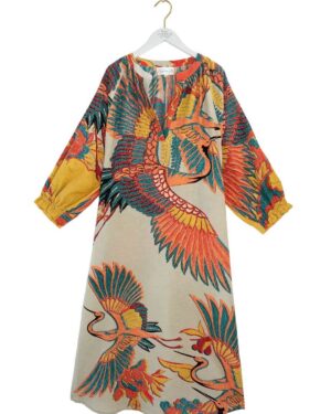 ONE HUNDRED STARS RAGLAN DRESS CRANE STONE