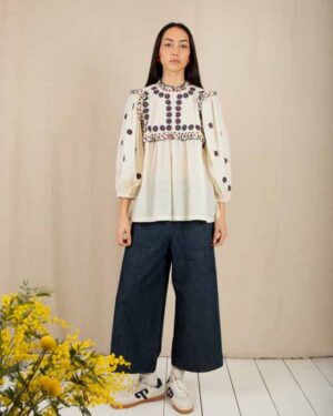 BONTÉ ROSA TOP CREAM / NAVY